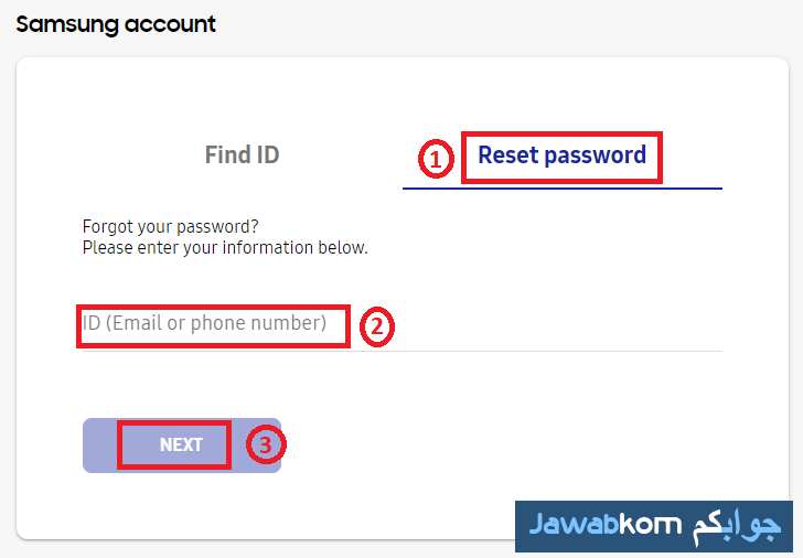 i want reset my samsung account